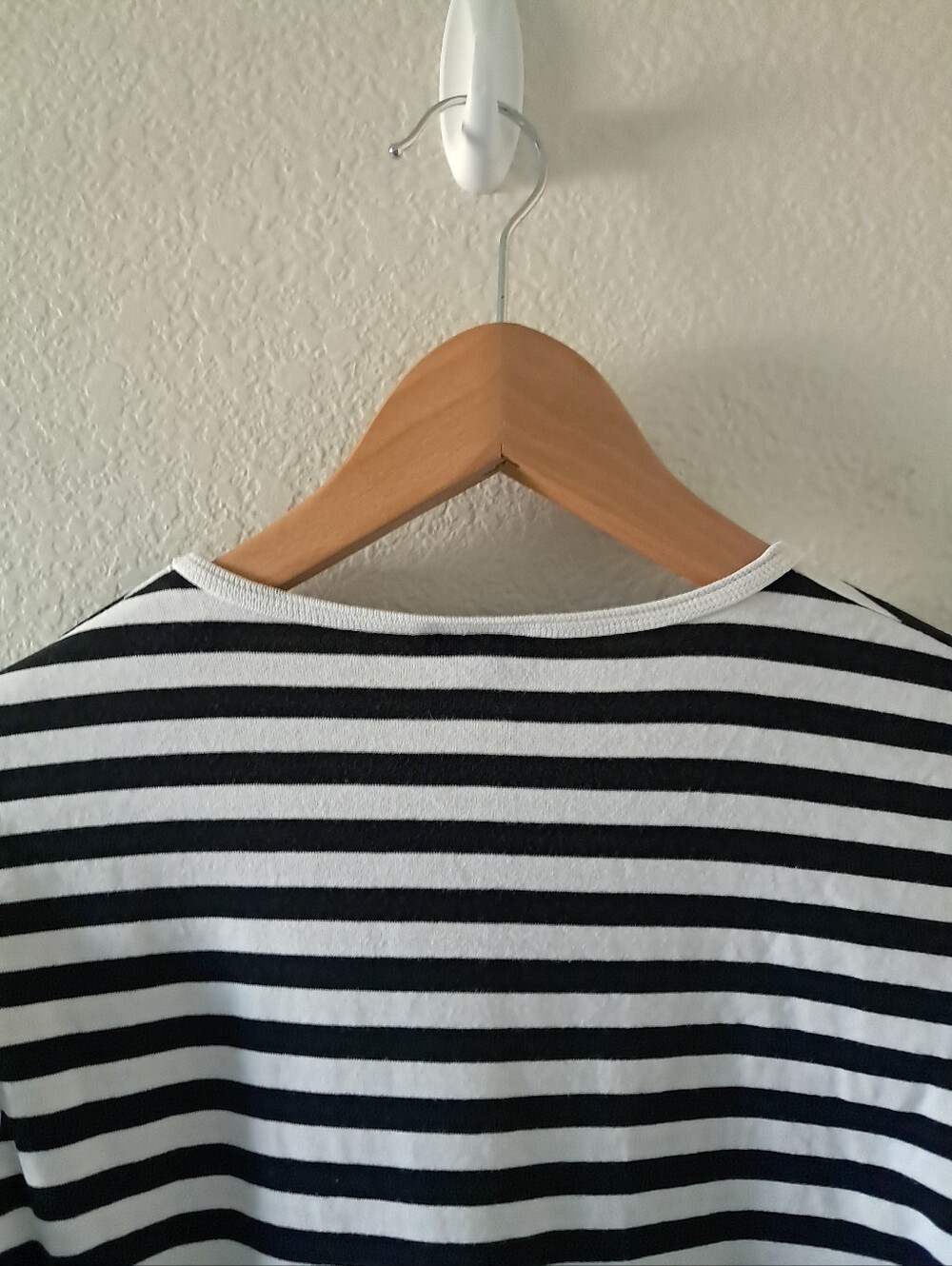 Marimekko Long Sleeve Striped Top Black White 100% Cotton Modern Bold Small - Picture 5 of 7